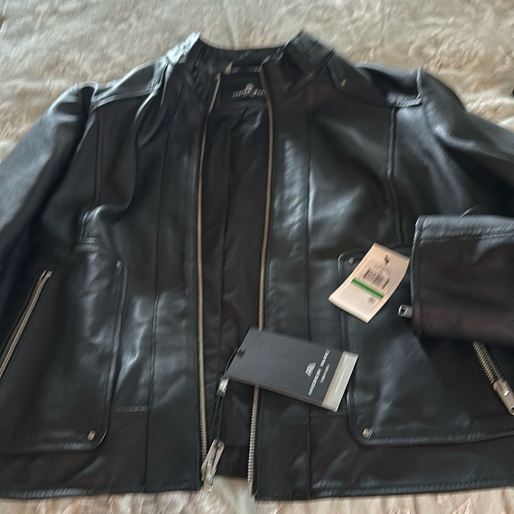 ANDREW MARC Harbel Racer Jacket in Black - Large NWT